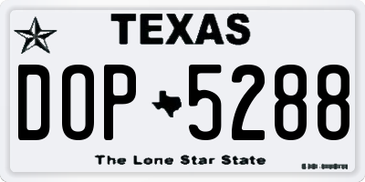 TX license plate DOP5288