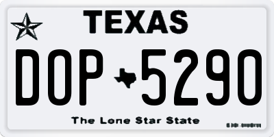 TX license plate DOP5290