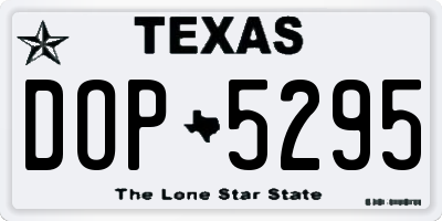 TX license plate DOP5295