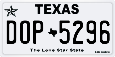 TX license plate DOP5296
