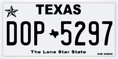TX license plate DOP5297
