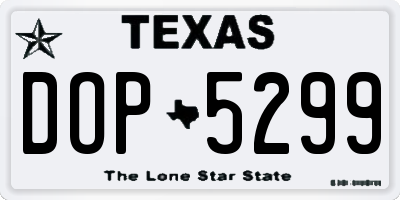 TX license plate DOP5299
