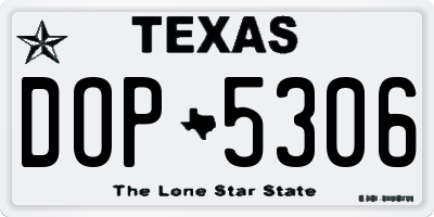 TX license plate DOP5306