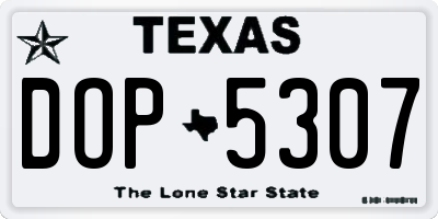 TX license plate DOP5307