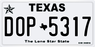 TX license plate DOP5317