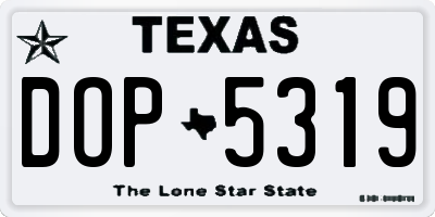 TX license plate DOP5319