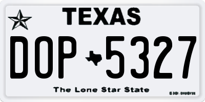 TX license plate DOP5327
