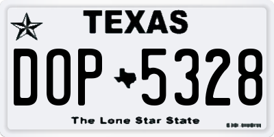 TX license plate DOP5328