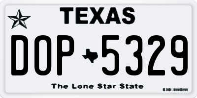 TX license plate DOP5329