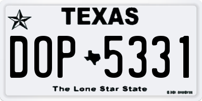 TX license plate DOP5331