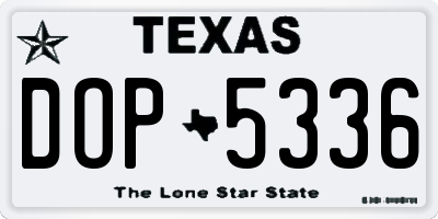TX license plate DOP5336