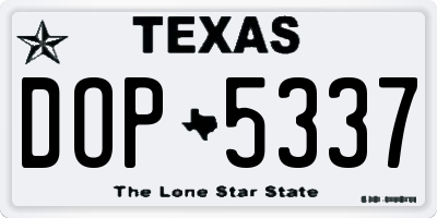 TX license plate DOP5337
