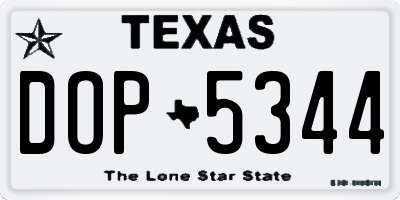 TX license plate DOP5344