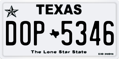TX license plate DOP5346