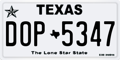 TX license plate DOP5347