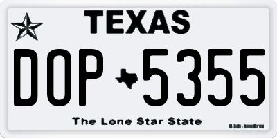 TX license plate DOP5355