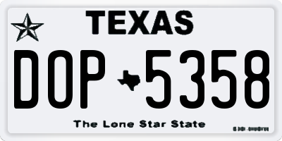 TX license plate DOP5358