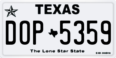TX license plate DOP5359