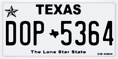 TX license plate DOP5364