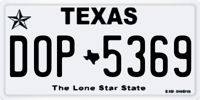 TX license plate DOP5369