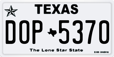 TX license plate DOP5370