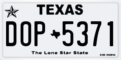 TX license plate DOP5371