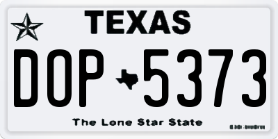 TX license plate DOP5373