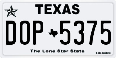 TX license plate DOP5375