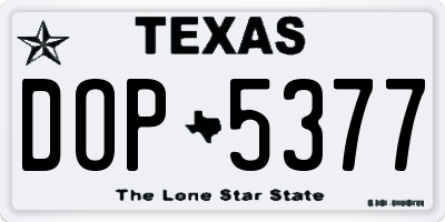 TX license plate DOP5377