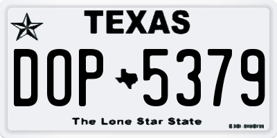 TX license plate DOP5379