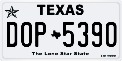 TX license plate DOP5390