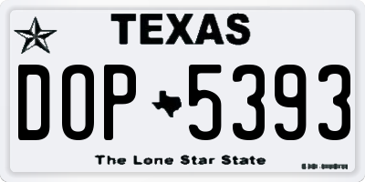 TX license plate DOP5393