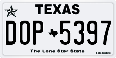 TX license plate DOP5397