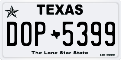 TX license plate DOP5399