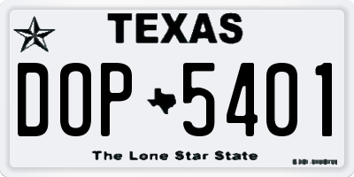 TX license plate DOP5401
