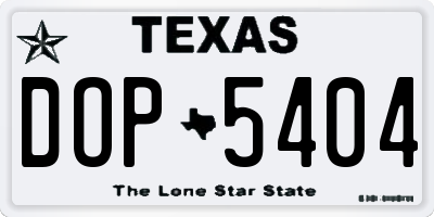 TX license plate DOP5404