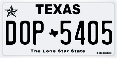 TX license plate DOP5405