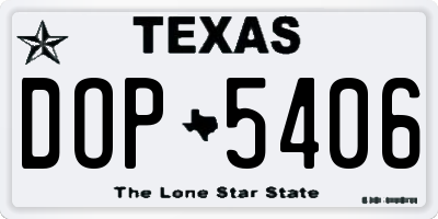 TX license plate DOP5406