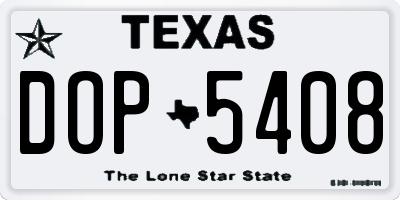 TX license plate DOP5408