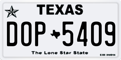 TX license plate DOP5409