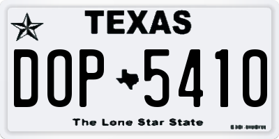 TX license plate DOP5410