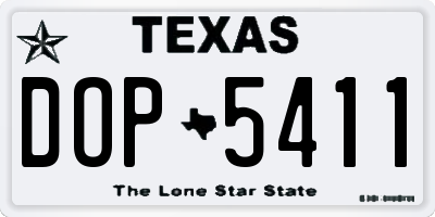 TX license plate DOP5411