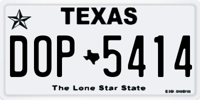 TX license plate DOP5414