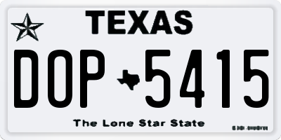 TX license plate DOP5415