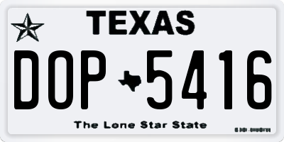 TX license plate DOP5416