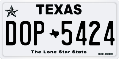 TX license plate DOP5424