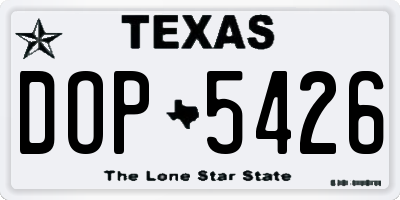 TX license plate DOP5426