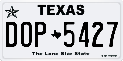 TX license plate DOP5427