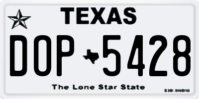 TX license plate DOP5428