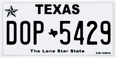 TX license plate DOP5429